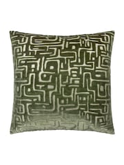 HÖEM Smoke Green Soren Cut Velvet Fibre Filled Cushion - Image 3 of 6