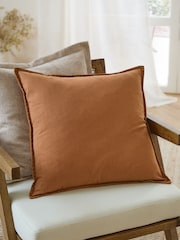 Yard Toffee Slub Cotton Fibre Filled Cushion - Image 1 of 5