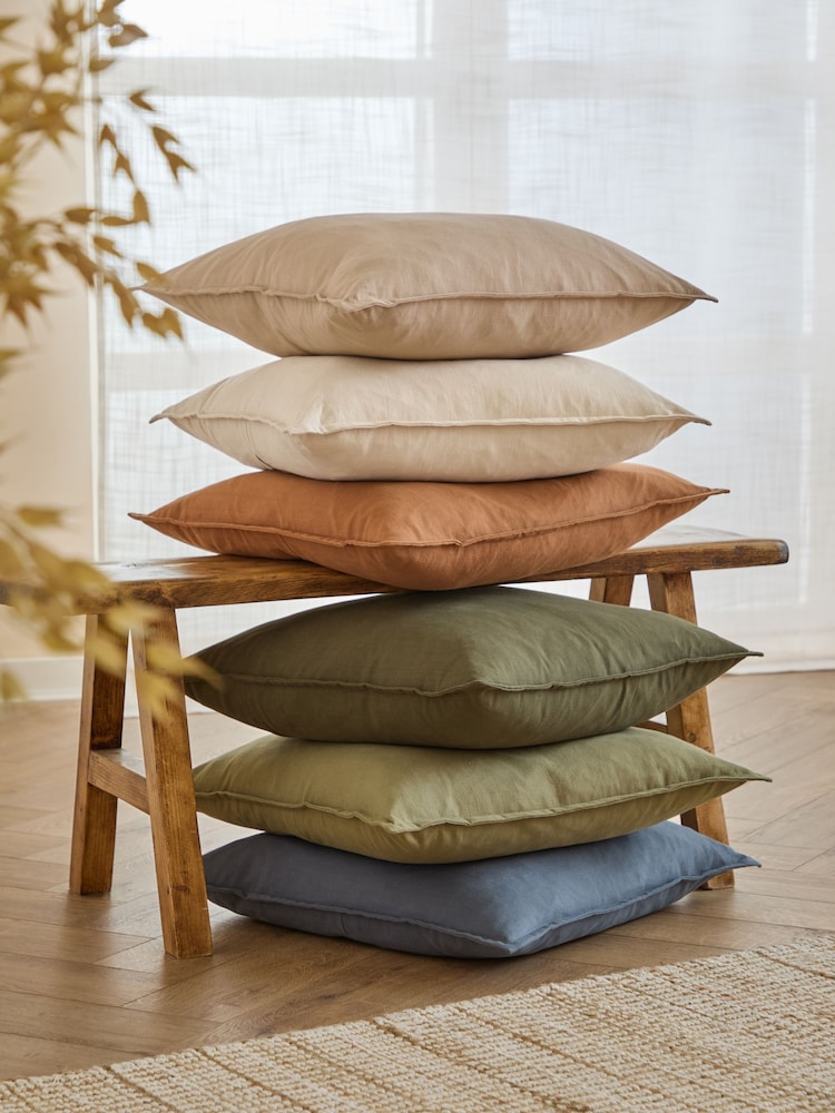 Yard Toffee Slub Cotton Fibre Filled Cushion - Image 5 of 5 Yard Toffee Slub Cotton Fibre Filled Cushion - Image 5 of 5