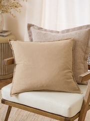 Yard Natural Slub Cotton Fibre Filled Cushion - Image 1 of 5