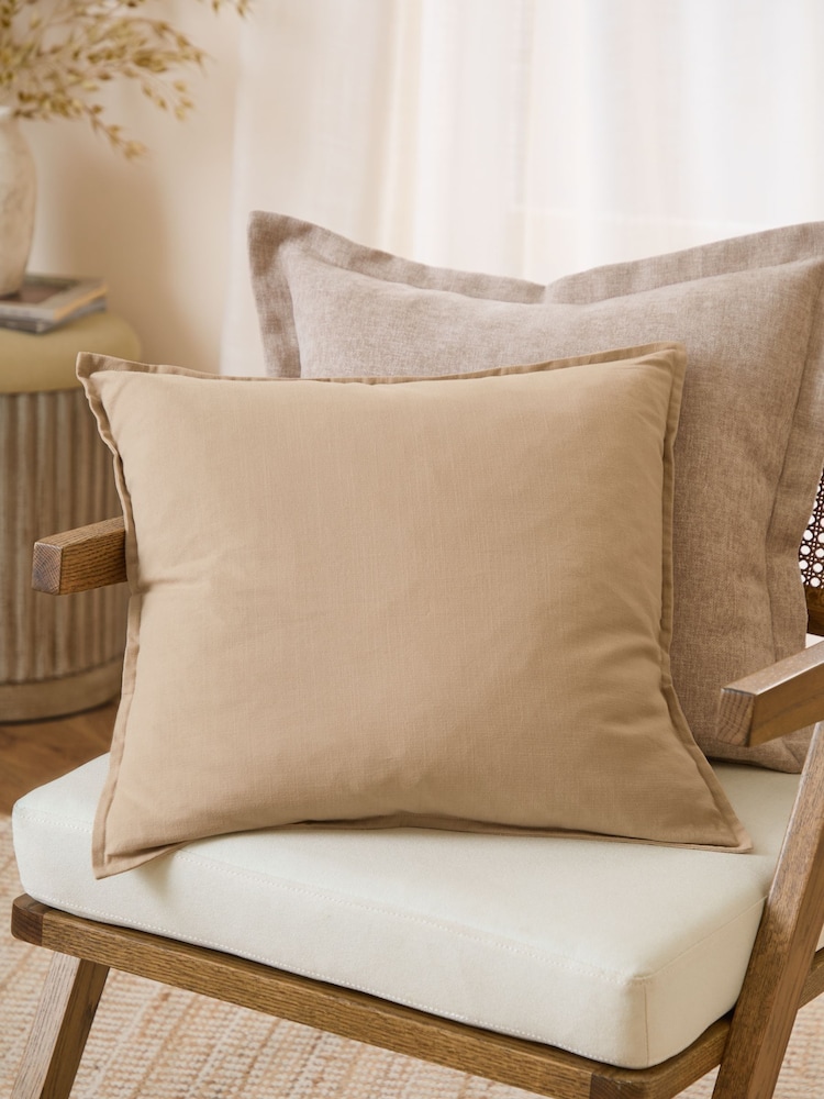 Yard Natural Slub Cotton Fibre Filled Cushion - Image 1 of 5 Yard Natural Slub Cotton Fibre Filled Cushion - Image 1 of 5