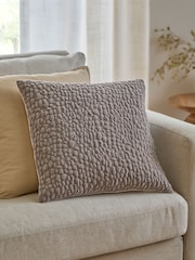 Yard Slate Pebble Textured Chenille Fibre Filled Cushion - Image 1 of 6