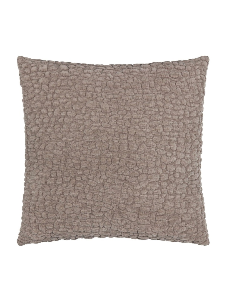 Yard Slate Pebble Textured Chenille Fibre Filled Cushion - Image 2 of 6