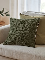 Yard Lichen Pebble Textured Chenille Feather Filled Cushion - Image 1 of 6