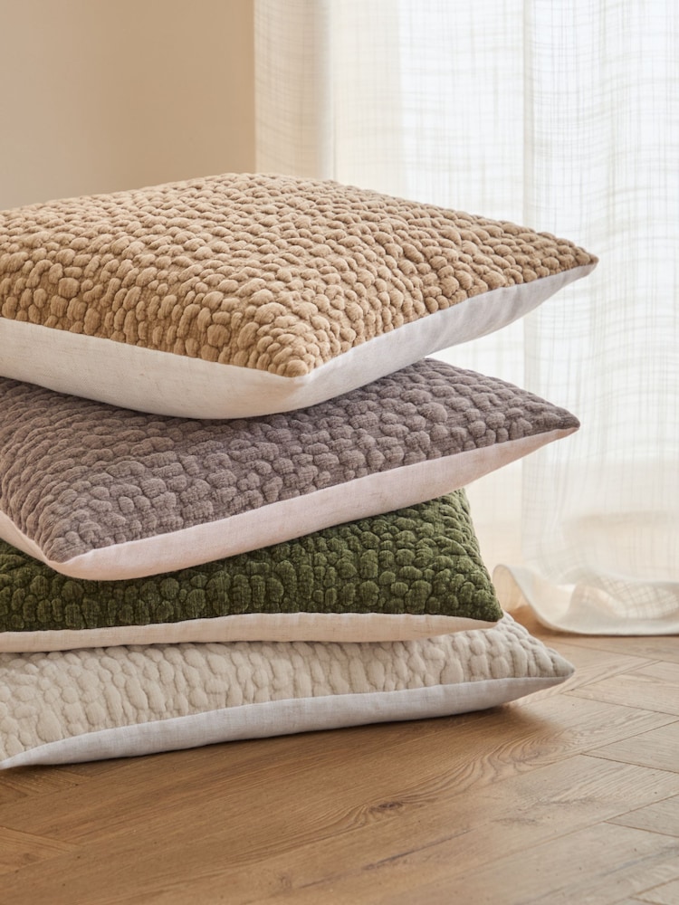 Yard Lichen Pebble Textured Chenille Feather Filled Cushion - Image 6 of 6 Yard Lichen Pebble Textured Chenille Feather Filled Cushion - Image 6 of 6