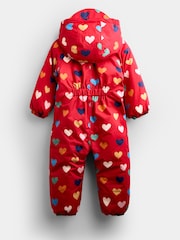 JoJo Maman Bébé Red Heart Waterproof Snowsuit All-in-One - Image 2 of 6