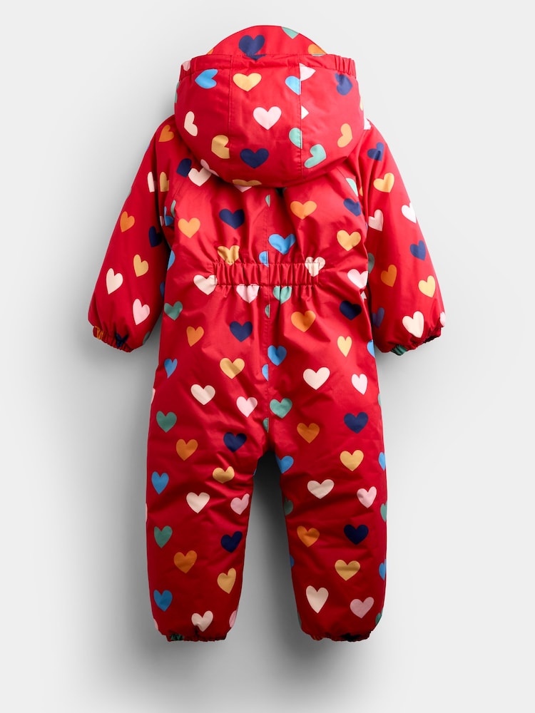 JoJo Maman Bébé Red Heart Waterproof Snowsuit All-in-One - Image 2 of 6