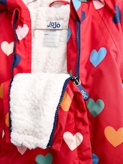 JoJo Maman Bébé Red Heart Waterproof Snowsuit All-in-One - Image 4 of 6