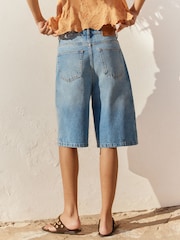 BHOEM Light Blue Wash Denim Bermuda Shorts - Image 3 of 5