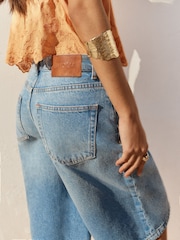 BHOEM Light Blue Wash Denim Bermuda Shorts - Image 5 of 5