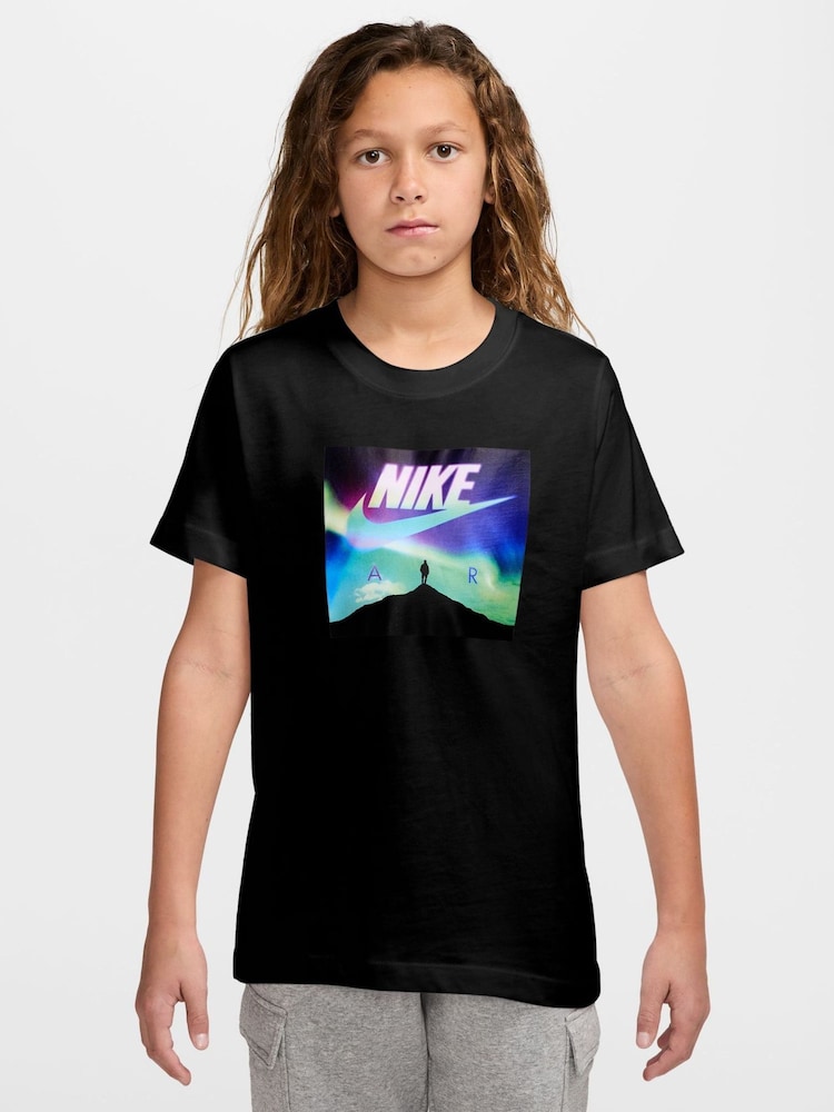 Nike Black Aurora Borialis Graphic T-Shirt - Image 1 of 3