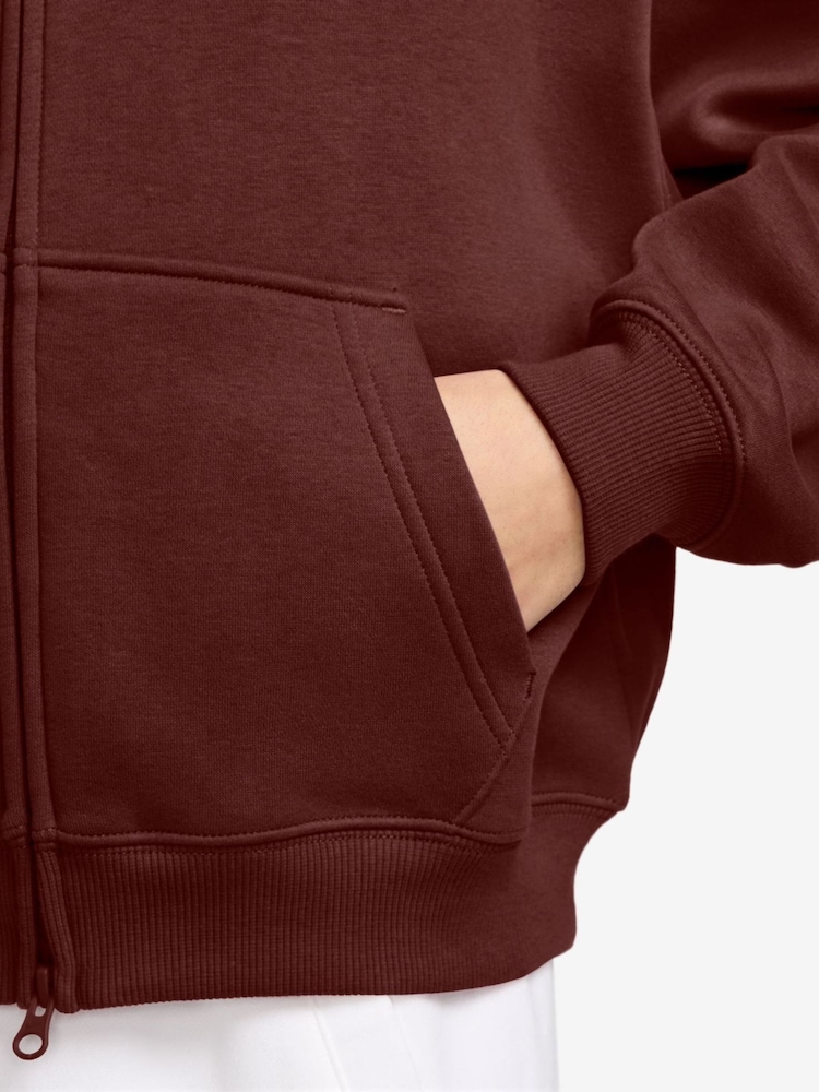 Nike Mystic Date Brown Studio Fleece Zip Through Hoodie - Image 3 of 3 Nike Mystic Date Brown Studio Fleece Zip Through Hoodie - Image 3 of 3