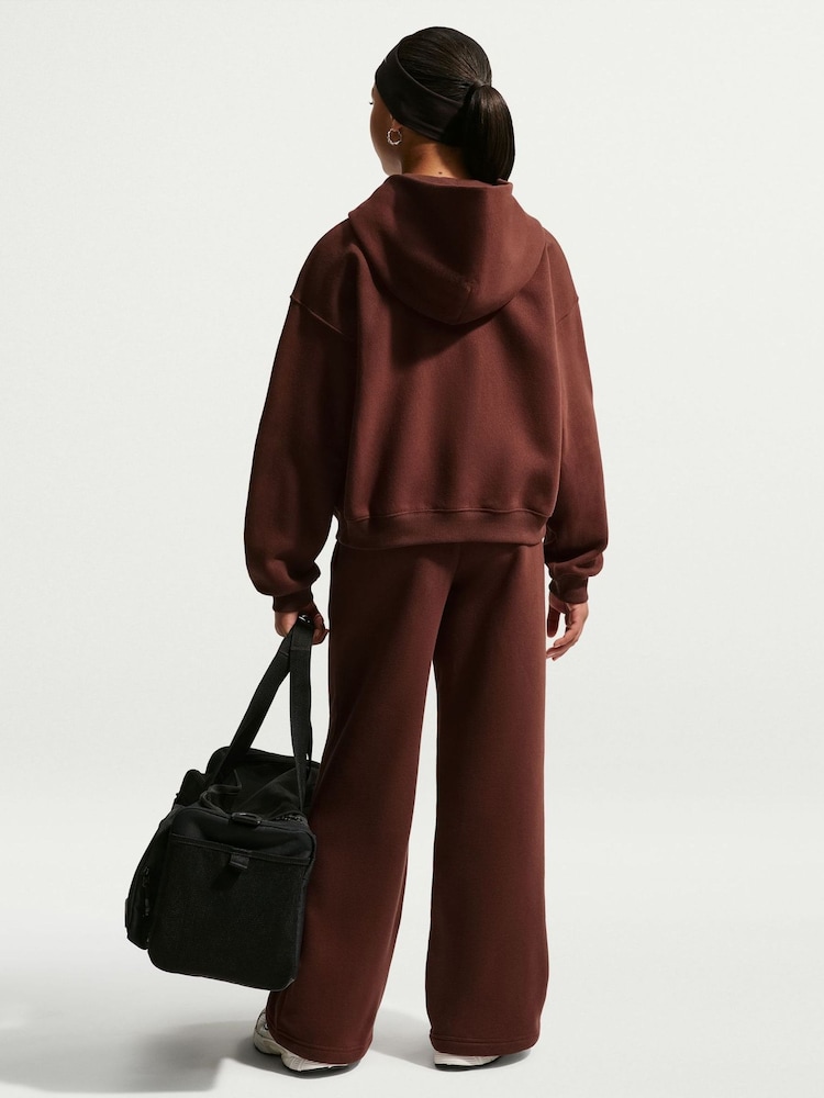 Mystic Date marron - Sweat-shirt à capuche zippé en polaire Nike Studio - Image 4 de 4
