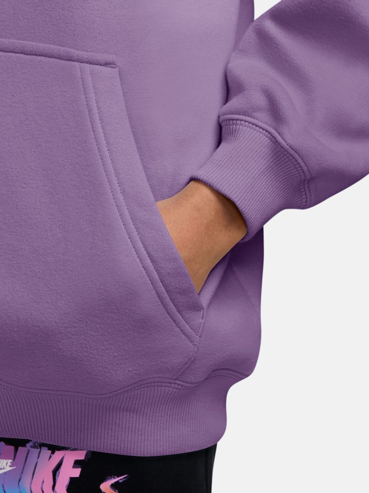Nike Violet Purple Studio Fleece Oversized Overhead Hoodie - Image 3 of 3 Nike Violet Purple Studio Fleece Oversized Overhead Hoodie - Image 3 of 3