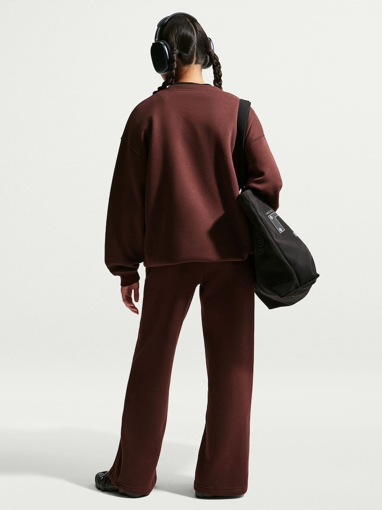 Mystic Date marron - Sweat-shirt Nike Studio Col rond oversize en polaire - Image 4 de 4