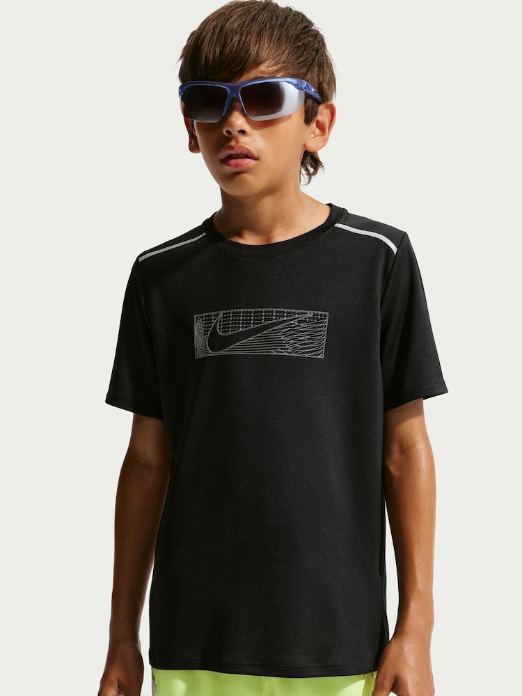 Nike Black Miler Dri-FIT Short-Sleeve T-Shirt - Image 1 of 5