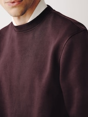 Burgundy Red Regular Fit Heavyweight Cotton Rich Crew Neck Sweatshirt - Image 5 of 8