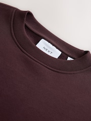 Burgundy Red Regular Fit Heavyweight Cotton Rich Crew Neck Sweatshirt - Image 8 of 8