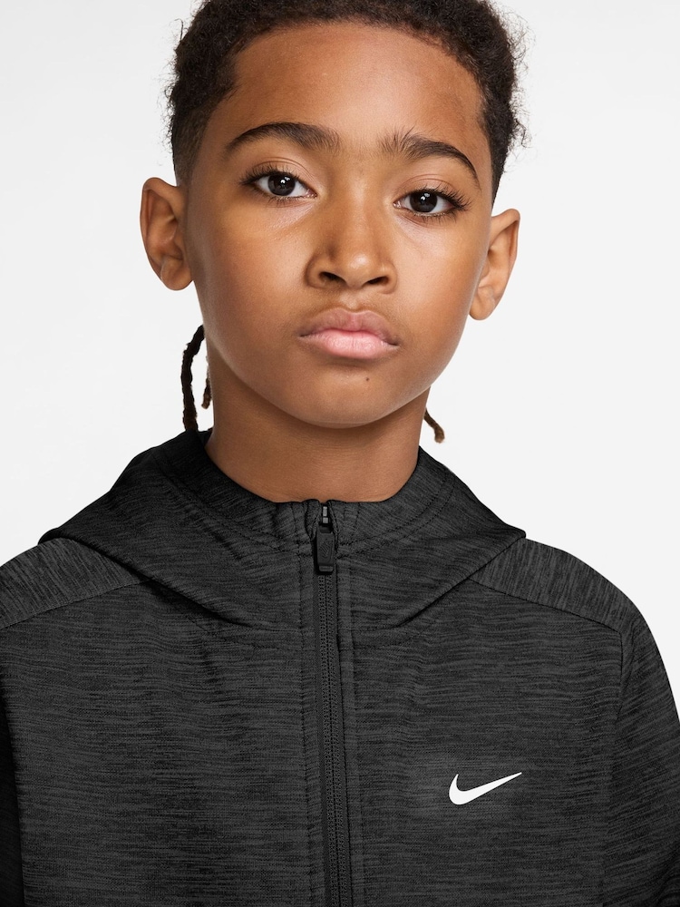 Melns - Nike Therma-FIT Fleece Full-Zip Training Hoodie - Attēls 3 no 3