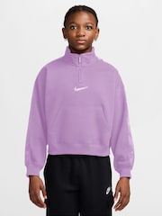 Nike Violet Purple Sportswear Studio Fleece 1/4-Zip Sweatshirt - Image 1 of 3
