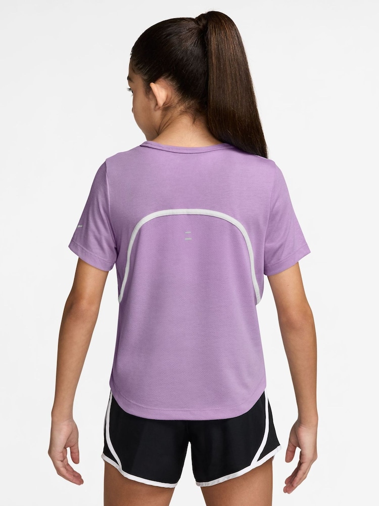 Nike Violet Purple Dri-FIT Tempo T-Shirt - Image 2 of 4 Nike Violet Purple Dri-FIT Tempo T-Shirt - Image 2 of 4