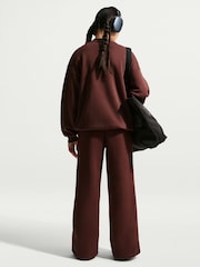 Nike Mystic Date Brown Studio Fleece Wide Leg Joggers - Image 2 of 6