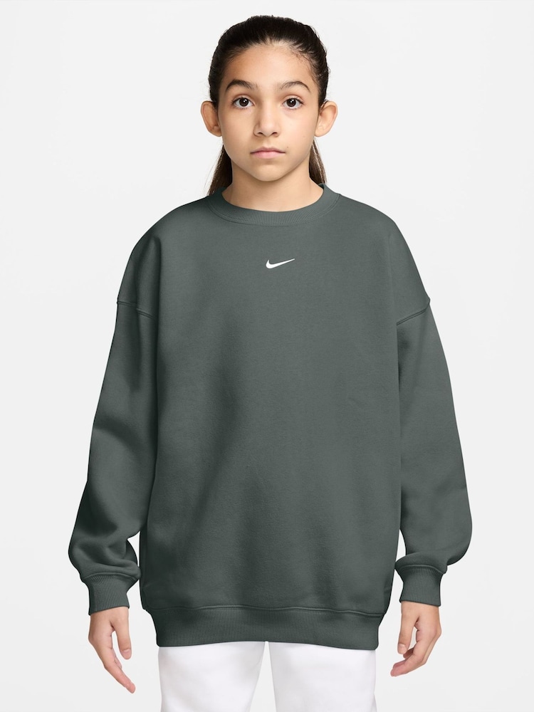 Camouflagegroen - Nike Studio Fleece Oversized Ronde hals Sweatshirt - Afbeelding 1 van 3 Camouflagegroen - Nike Studio Fleece Oversized Ronde hals Sweatshirt - Afbeelding 1 van 3