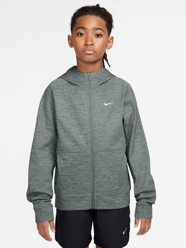 Kamuflāžas zaļa - Nike Therma-FIT Fleece Full-Zip Training Hoodie - Attēls 1 no 3
