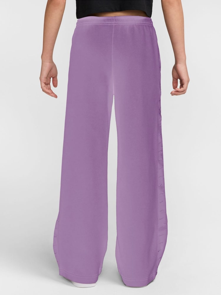 Nike Violet Purple Shine Studio Wide Leg Fleece Joggers - Image 2 of 3 Nike Violet Purple Shine Studio Wide Leg Fleece Joggers - Image 2 of 3