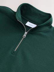 vert foncé - Standard - Sweat-shirt zippé au quart de jersey en coton riche - Image 7 de 7