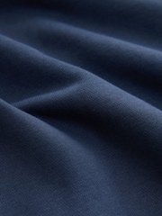 Bleu avio - Standard - Sweat-shirt zippé au quart de jersey en coton riche - Image 6 de 7