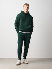 Dark Green Regular Fit Heavyweight Cotton Rich Jersey Hoodie - Image 2 of 5