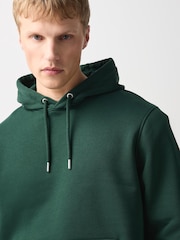 Dark Green Regular Fit Heavyweight Cotton Rich Jersey Hoodie - Image 5 of 5