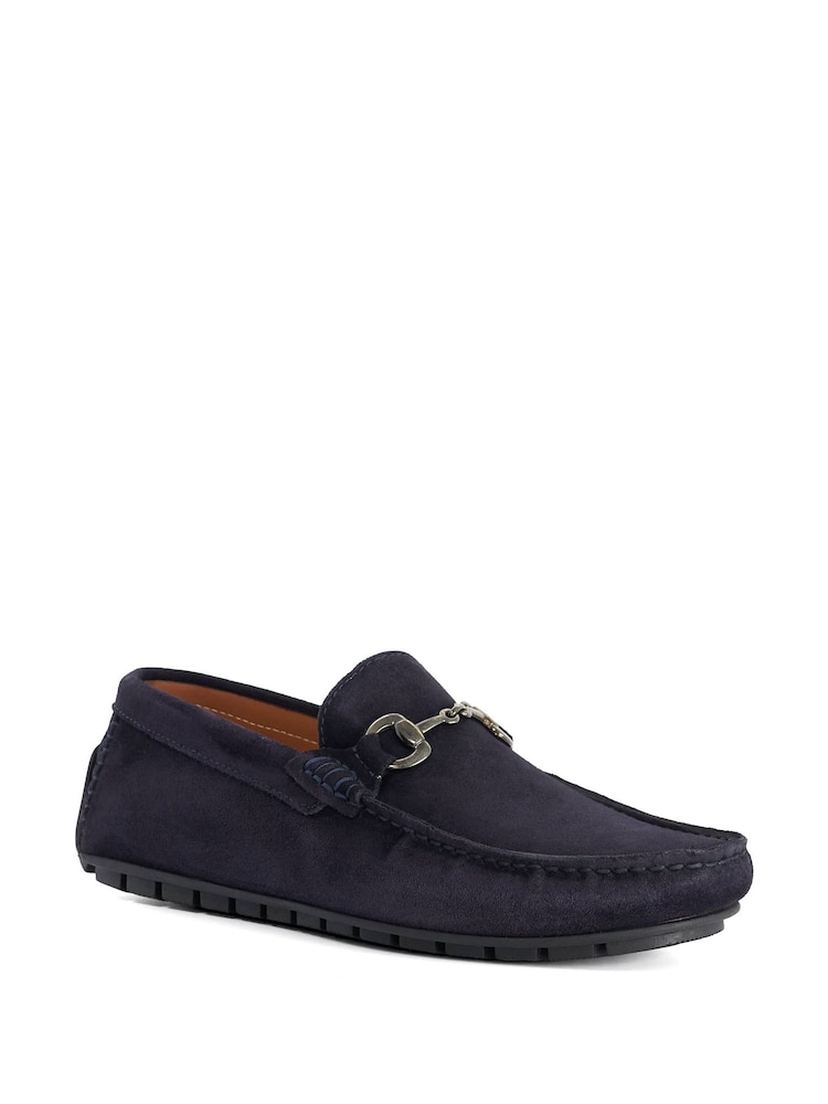 Dune London Navy Blue Brackon Moccasins - Image 2 of 5