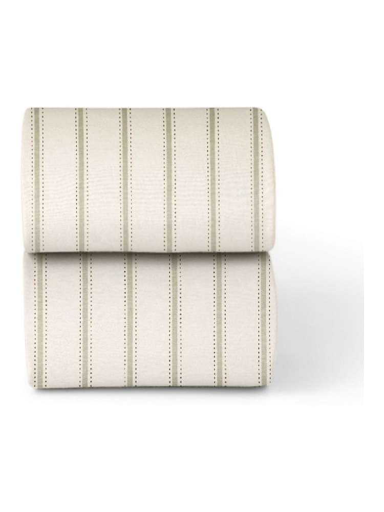 Snuz 2 Pack Sage Stripe Cot Bed Sheets - Image 1 of 1