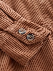 Tan Brown Long Sleeve Cord Overhead Mini Dress - Image 7 of 7