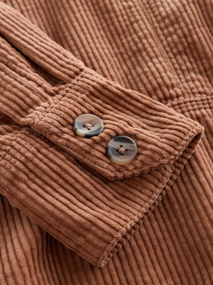 Tan Brown Long Sleeve Cord Overhead Mini Dress - Image 7 of 7 Tan Brown Long Sleeve Cord Overhead Mini Dress - Image 7 of 7