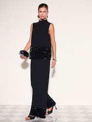 Friends Like These Black Sequin Hem Sleeveless Top - Image 2 of 6