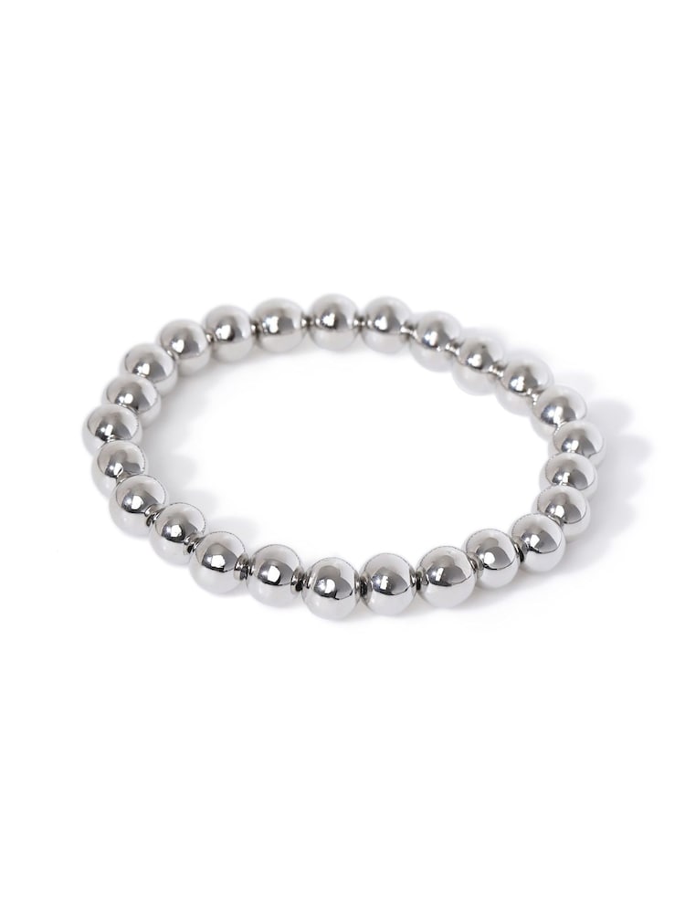 Silver Tone Ball Stretch Bracelet - Image 1 of 2