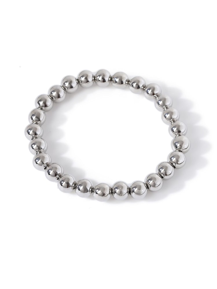 Silver Tone Ball Stretch Bracelet - Image 2 of 2
