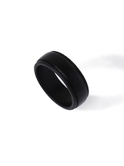 DCK Mens Matte Band Black Ring - Image 1 of 2