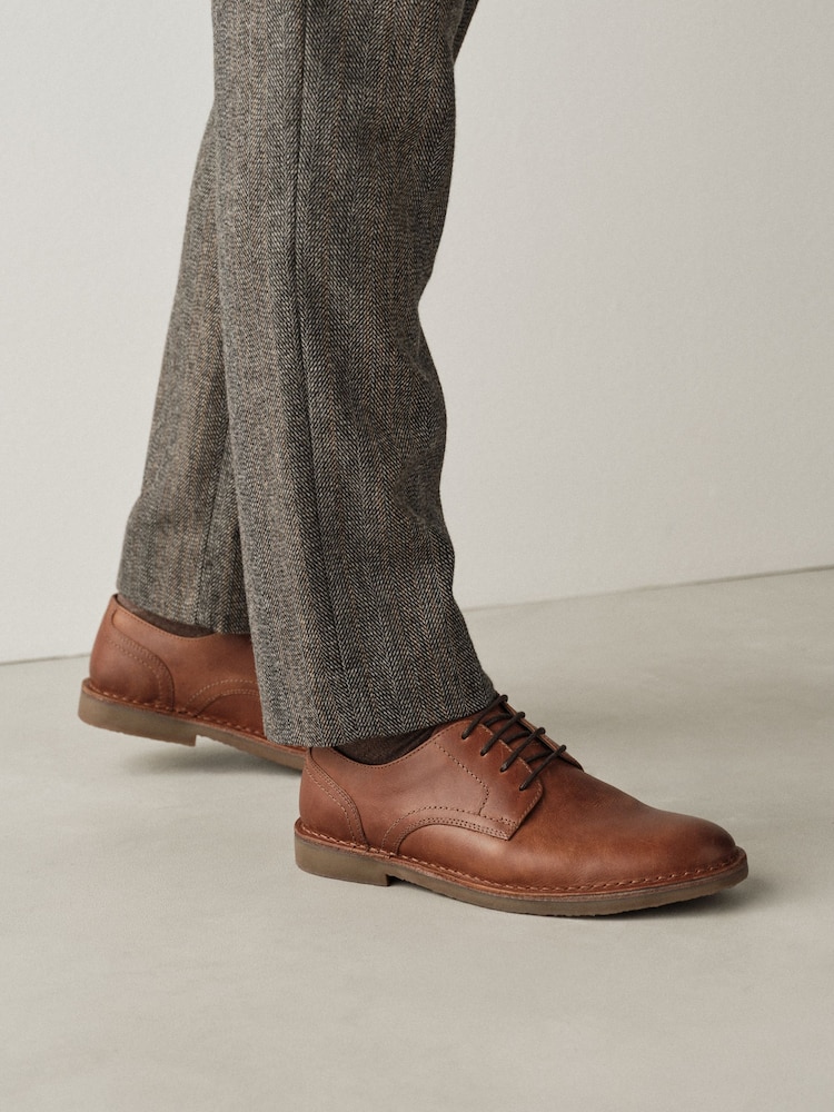 بني فاتح بني - Leather Desert Shoes - صورة 2 من 7