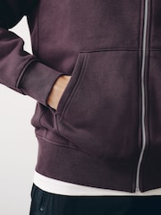 Burgundy Red Cotton Rich Heavyweight Jersey Full Zip Hoodie - Image 6 of 9