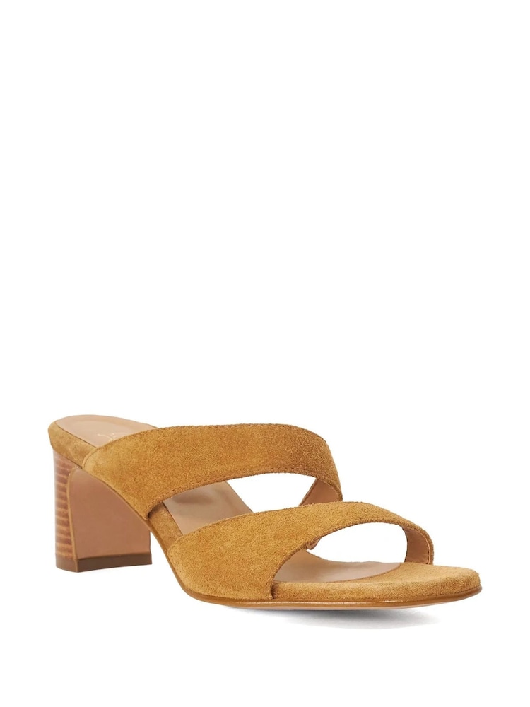 Dune London Brown Jaeda Block Heeled Suede Sandals - Image 2 of 5