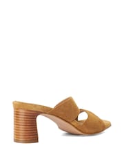 Dune London Brown Jaeda Block Heeled Suede Sandals - Image 3 of 5