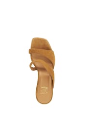 Dune London Brown Jaeda Block Heeled Suede Sandals - Image 4 of 5