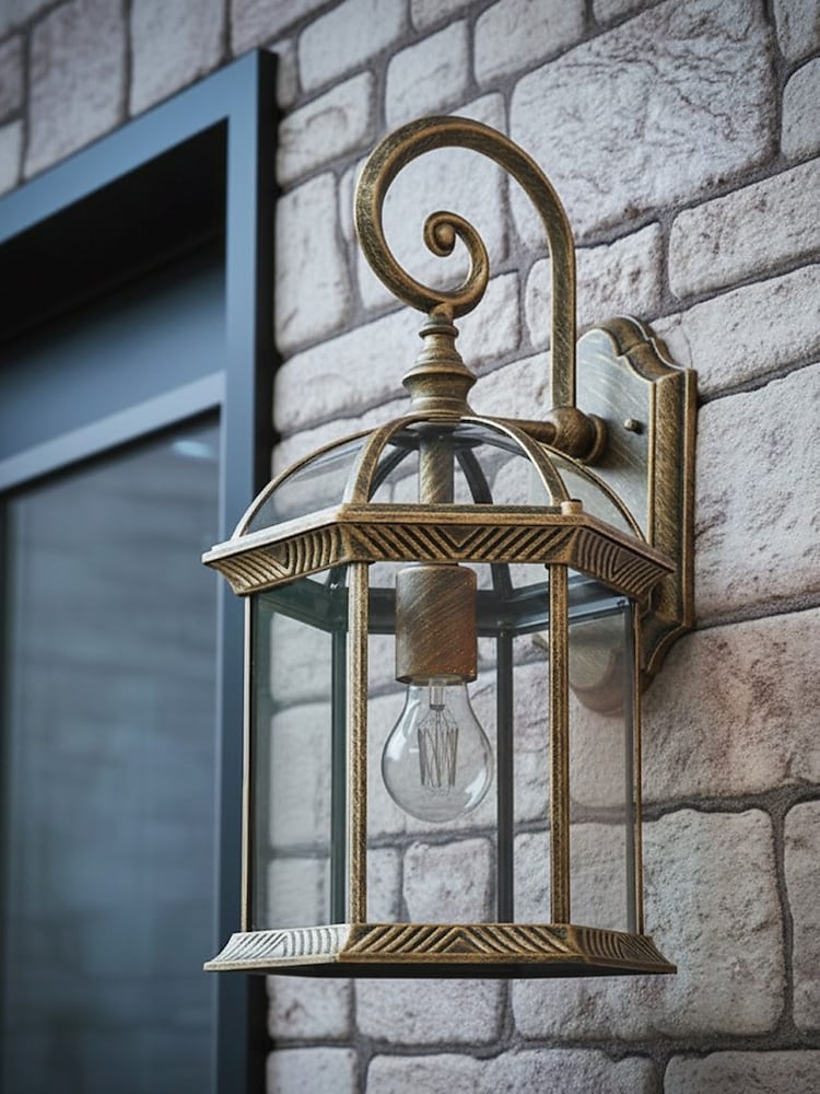 BHS Brushed Gold Corbin 1lt Large Lantern - Image 5 of 5