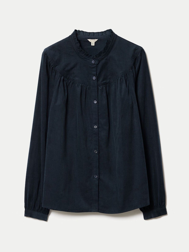 Jigsaw Blue Baby Cord Frill Neck Shirt - Image 5 of 5