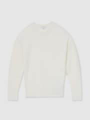 Ivory - Reiss Colette Wool-Blend Reverse-Seam Jumper with Cashmere - Larawan 2 ng 6