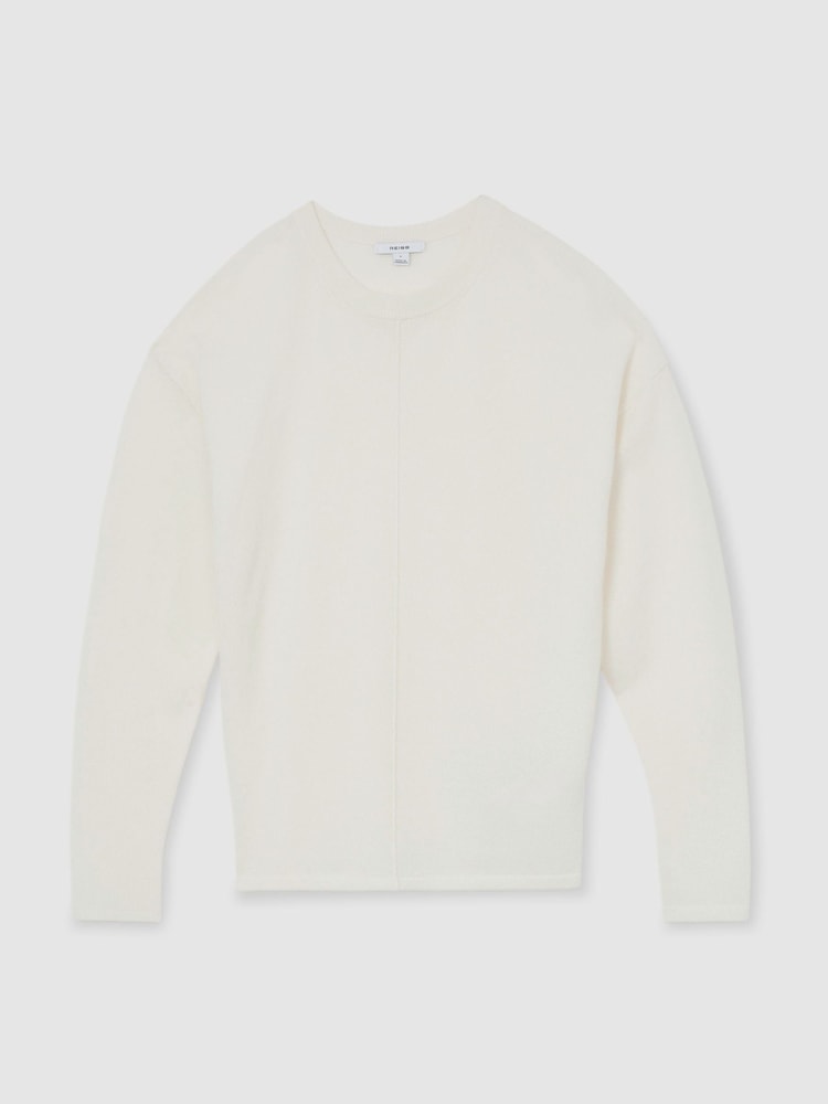 Ivory - Reiss Colette Wool-Blend Reverse-Seam Jumper with Cashmere - Larawan 2 ng 6 Ivory - Reiss Colette Wool-Blend Reverse-Seam Jumper with Cashmere - Larawan 2 ng 6